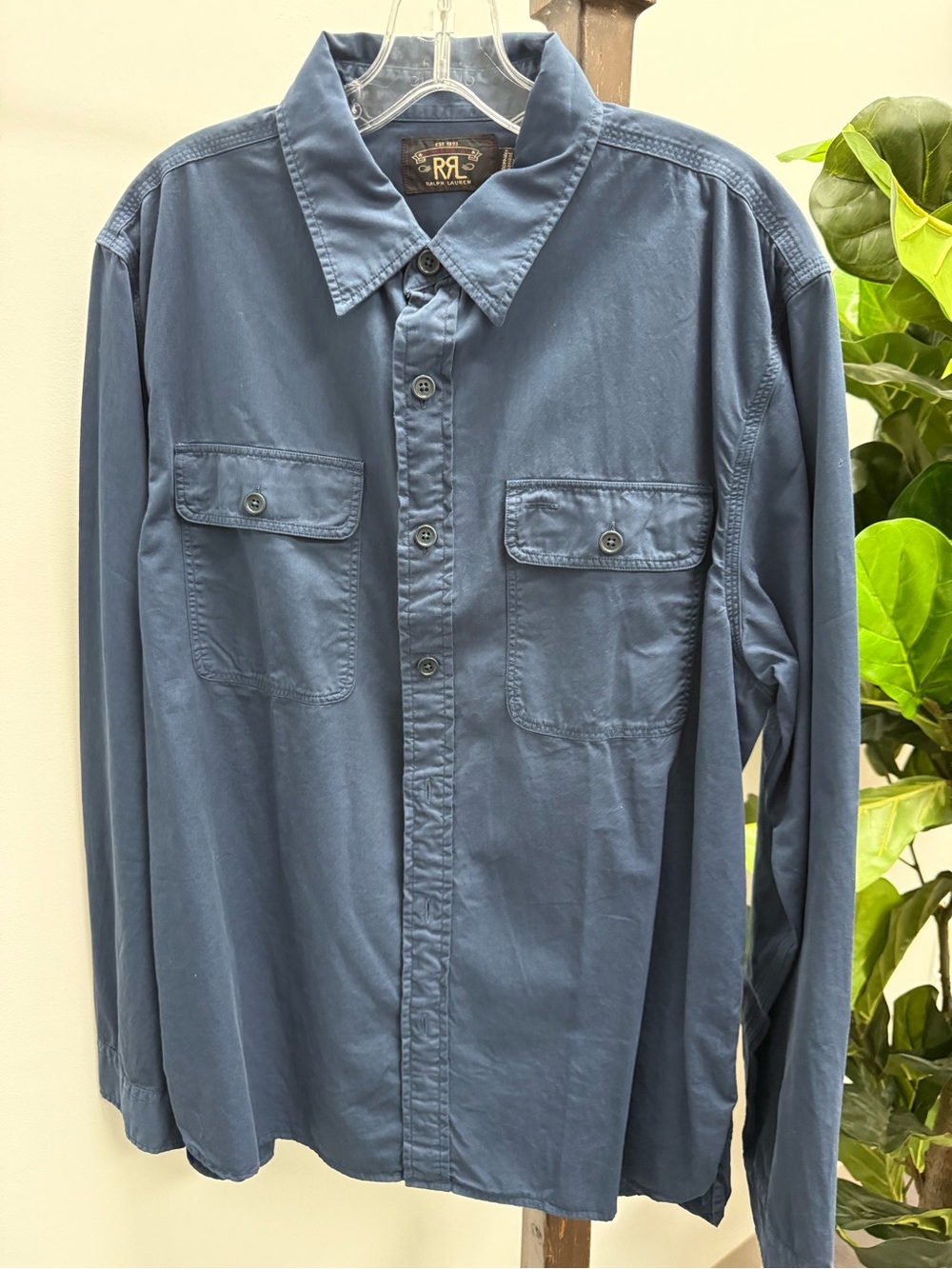 Ralph Lauren Blue Long-Sleeve Button-Down Workshirt